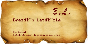 Brezán Letícia névjegykártya